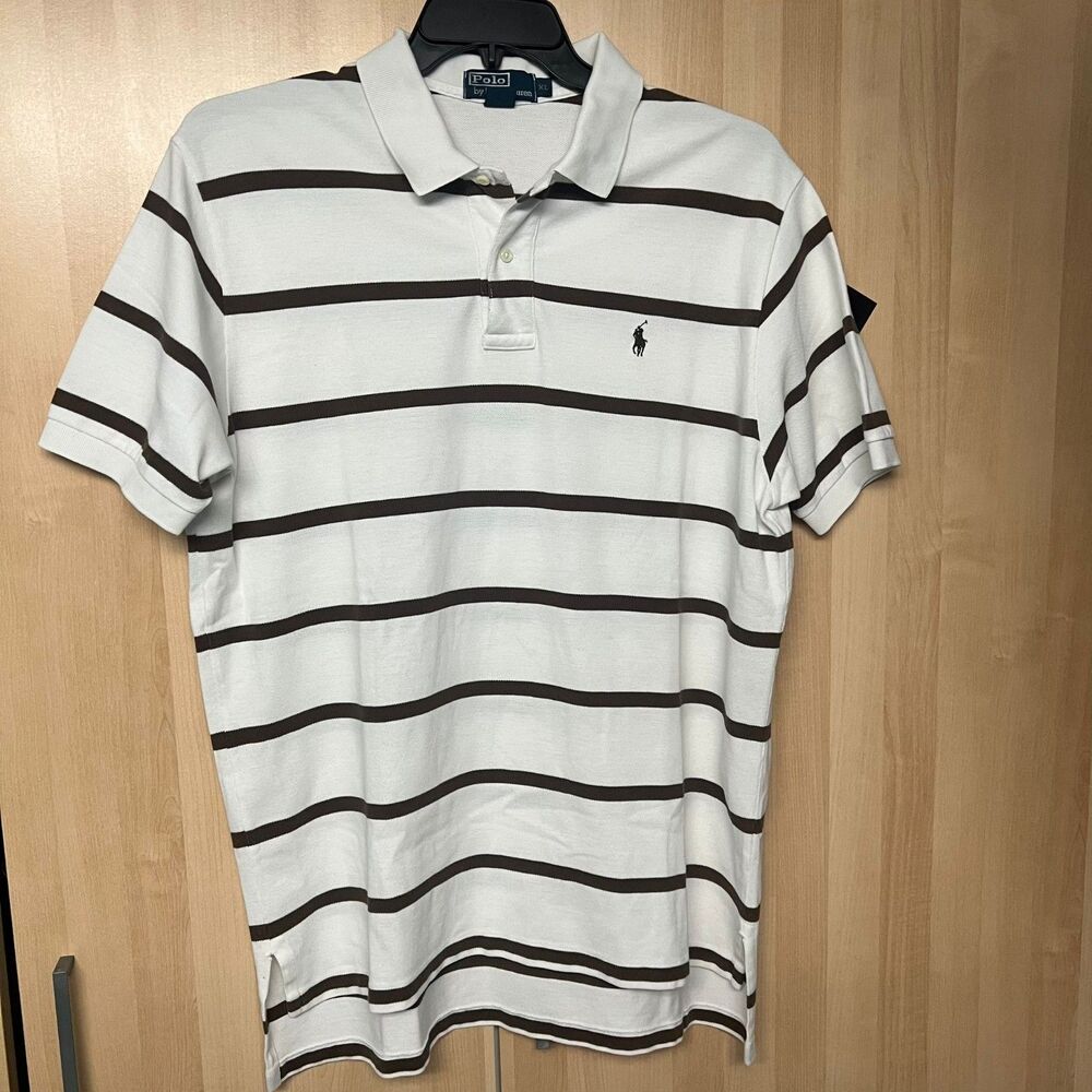 Polo by Ralph Lauren vintage polo shirt with brown stripes